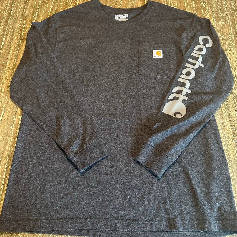 Carhartt Loose Fit Long Sleeve Pocket Tee T-Shirt Charcoal Gray Men’s Size L
